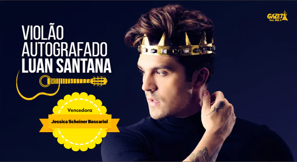 Resultado: Violão Autografado pelo Luan Santana